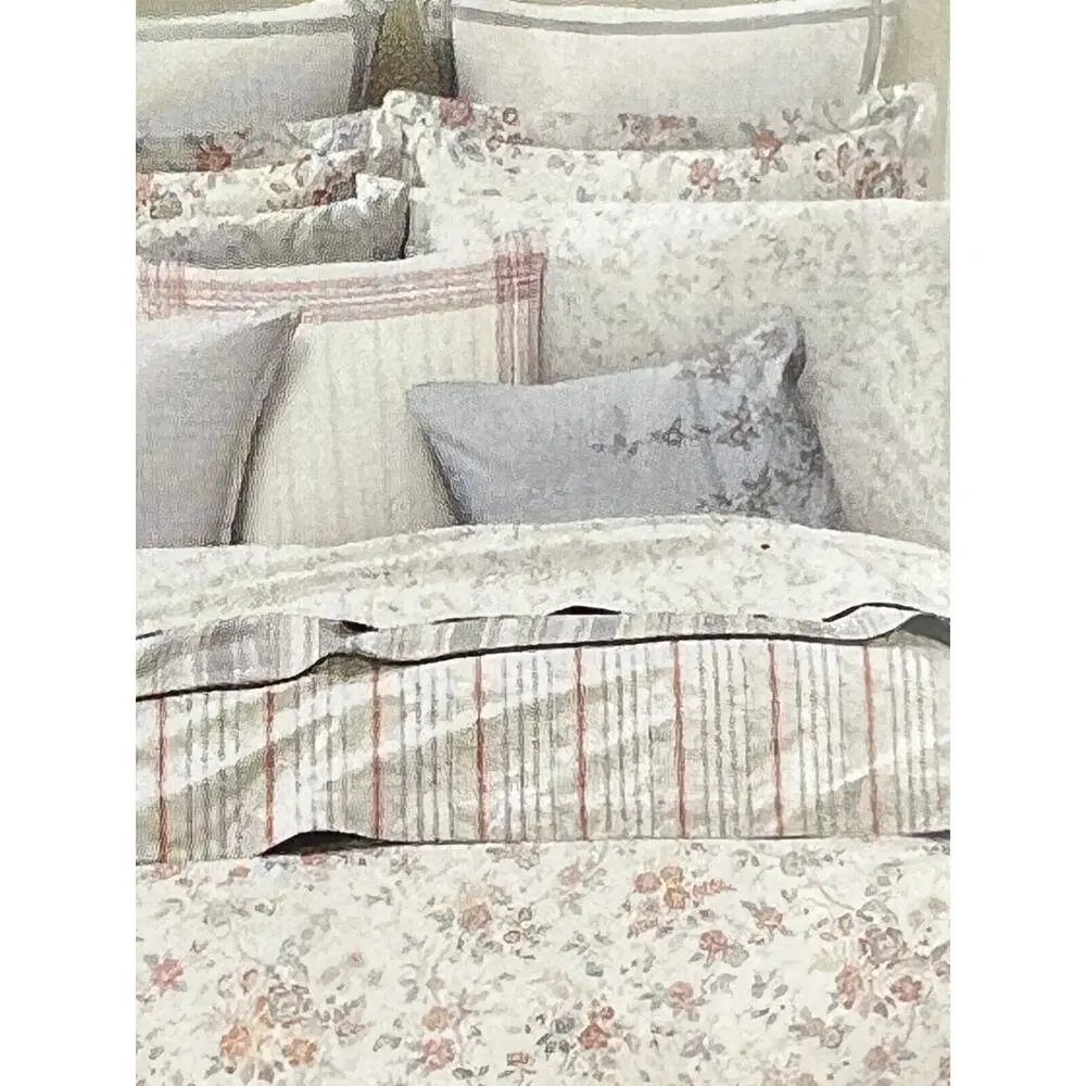 Ralph Lauren Carolyne Vine KING Pillowcases Grey Pair Of 2 - 20” X 40” NIP